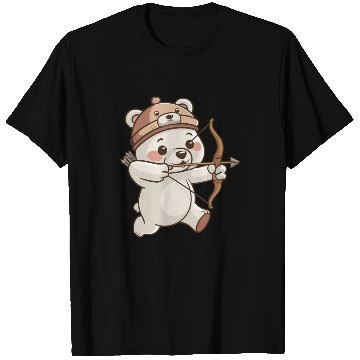 Discover Cute polar bear with Bow and Arrows Cartoon T Shirts
