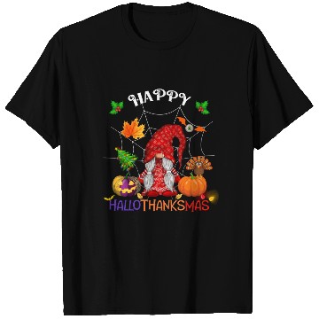 Discover Happy HalloThanksMas Gnome T Shirts