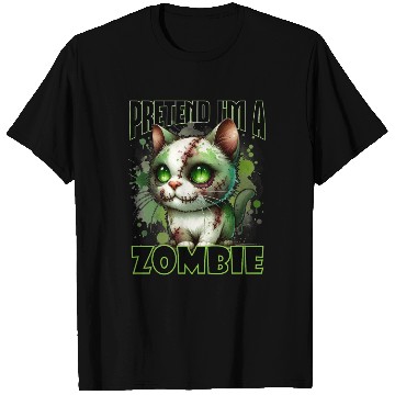 Discover Pretend I'm a Zombie Cat Halloween Design T Shirts