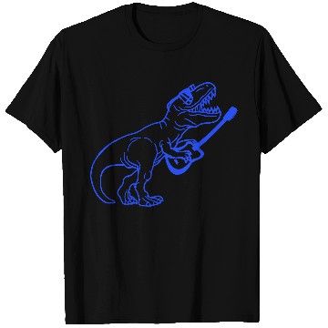 Discover T. Rex Dino DJ Dinosaur Party Animal Plays Guitar T Shirts