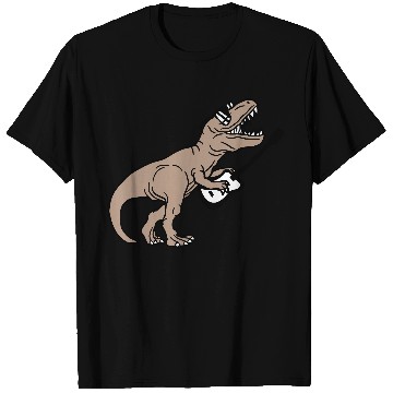 Discover T. Rex Dino DJ Dinosaur Party Animal Plays Guitar T Shirts