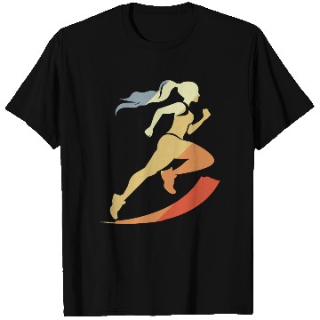 Discover Vintage Female Runner Graphic T Shirts