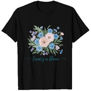 Discover Floral Serenity “blue flowers” T Shirts