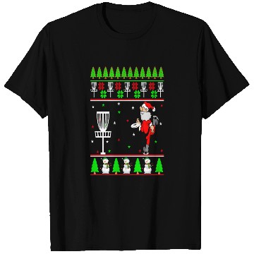 Discover Festive Santa Disc Golf Ugly Christmas Sweater T Shirts