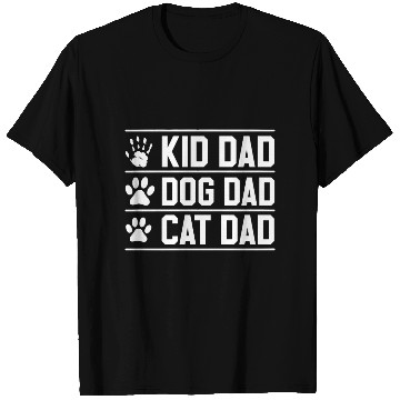 Discover Kid,Dog,Cat Dad Gift Funny Father's Day Daddy T Shirts