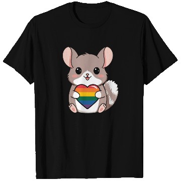 Discover LGTBQ Chinchilla Holding Rainbow Heart Cute Pride T Shirts