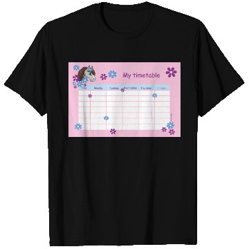 Discover Timetable for Kids - Pony Flowers pink T Shirts