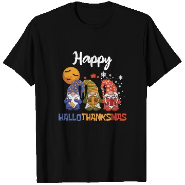 Discover Happy Hallothanksmas Halloween Thanksgiving Gnome T Shirts
