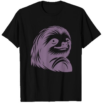 Discover Thoughtful sloth face portrait silhouette T Shirts