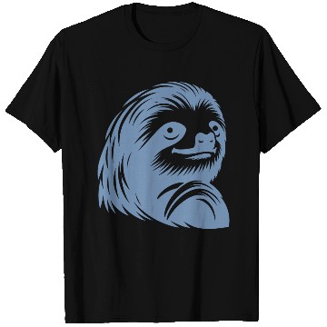 Discover Thoughtful sloth face portrait silhouette T Shirts
