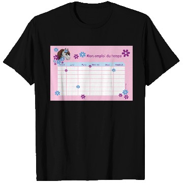 Discover Timetable for Kids - Pony Flowers pink - French T Shirts