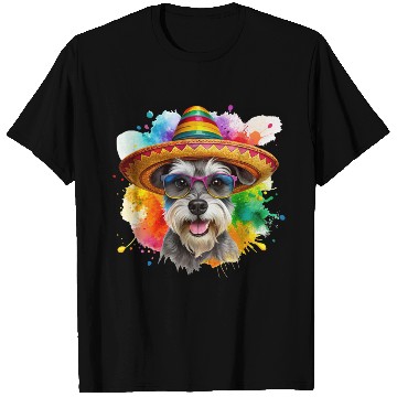 Discover Schnauzer head, dog with glasses T Shirts