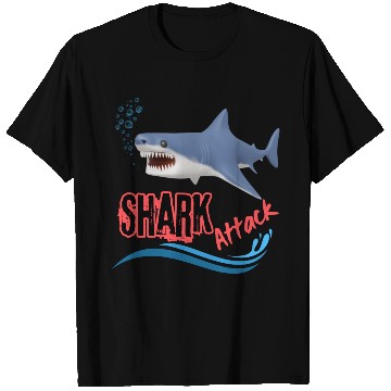Discover A different unique colorful shark attack design T Shirts