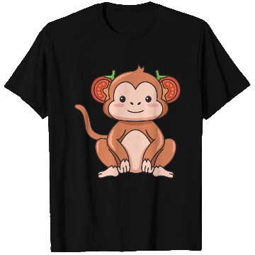Discover Monkey Tomato Design for Monkeys Lovers T Shirts