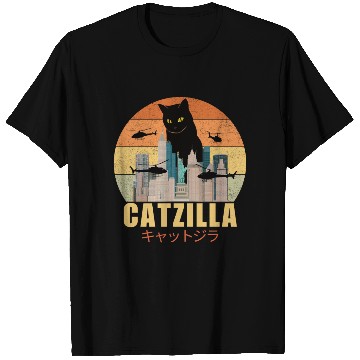Discover Retro Vintage Catzilla Japanese Cute Cat Lover T Shirts