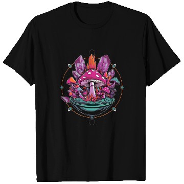 Discover Crystal Mushrooms Terrarium T Shirts