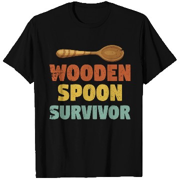 Discover Vintage Funny wooden spoon survivor T Shirts