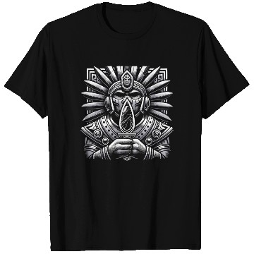 Discover Aztec Warrior Mask with Tribal Art and Ancient T Shirts