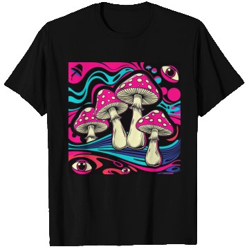 Discover Psychedelic Shrooms: Neon Fungi Fantasy T Shirts