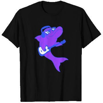 Discover Cool Dolphin Playing Guitar Headphone Sunglasses T Shirts