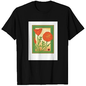 Discover California Poppies illustration poster T Shirts
