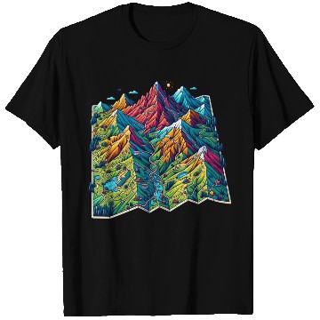 Discover Mountain Adventure Map, Adventure Apparel T Shirts