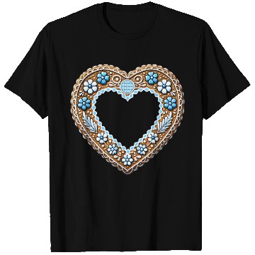 Discover Gingerbread heart frame Tradition and love united T Shirts
