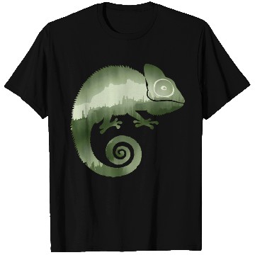Discover green chameleon monochrome silhouette T Shirts