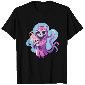Discover skeletal figure, violet pink robe, lavender puppy T Shirts