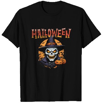 Discover Mystical Halloween Witch and Bats Silhouette T Shirts