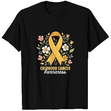 Discover Childhood Cancer Awareness Hippie Flower Ribbon T Shirts