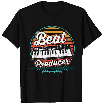 Discover Retro Sunset Beat Maker Music Producer T Shirts
