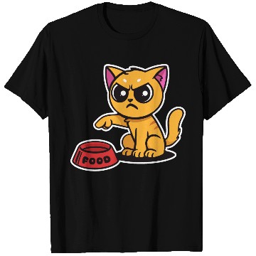 Discover Hangry cat says "Where's my food!?" T Shirts