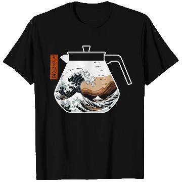 Discover The Great Wave of Coffee Artistic Caffeine Lover T Shirts