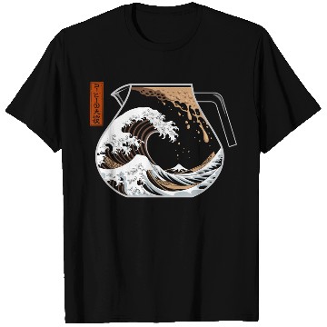 Discover The Great Wave of Coffee Artistic Caffeine Lover T Shirts