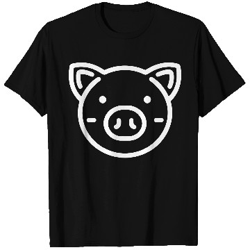 Discover Pig face cute pigs vector farm animal path13 T Shirts