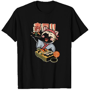 Discover Sushi Chef Cat Adorable Culinary Cat Design T Shirts
