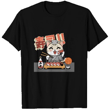 Discover Sushi Chef Cat Adorable Culinary Cat Design T Shirts