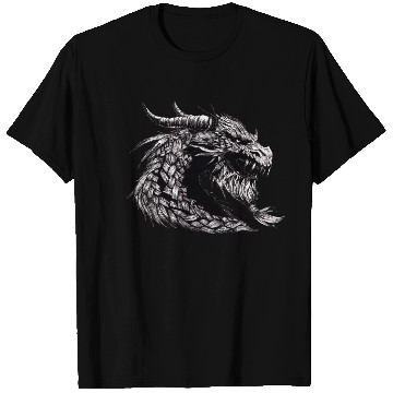 Discover Mythical Dragon Head Illustration T Shirts