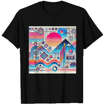 Discover Retro Waves 70s 80s 90s Aesthetic Design T Shirts