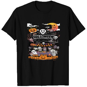 Discover Happy Halloween party Cute chibi cartoon T Shirts