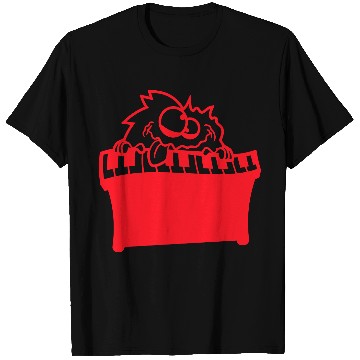 Discover Funny Hairy Alien Monster Playing Keyboard Music T Shirts