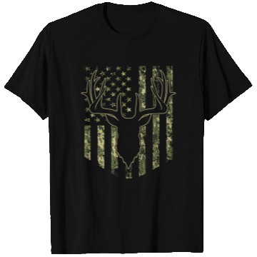 Discover Camouflage USA Flag Deer Hunting Camo T Shirts