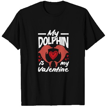 Discover My Dolphin Is My Valentine Cute Heart Design T Shirts