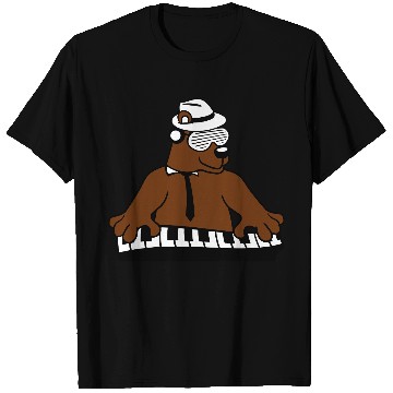 Discover Grizzly Brown Bear Playing Keyboard Piano Music T Shirts