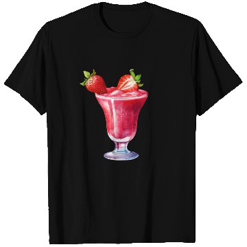 Discover Watercolor Strawberry Cocktail Drink T Shirts