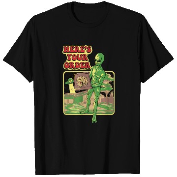 Discover Alien Brings You Pizza from Extra-terrestrial T Shirts