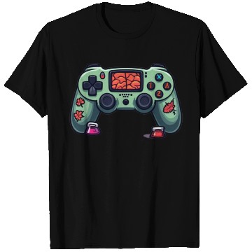 Discover Zombie Brain-Themed Green Controller T Shirts