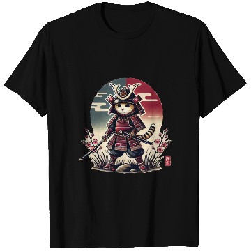 Discover Samurai Cat: Vintage Ukiyo-e Warrior Art T Shirts