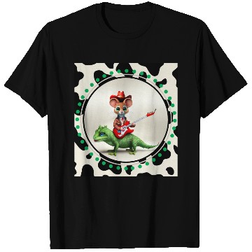 Discover Mouse on Lizard Playing Guitar T Shirts